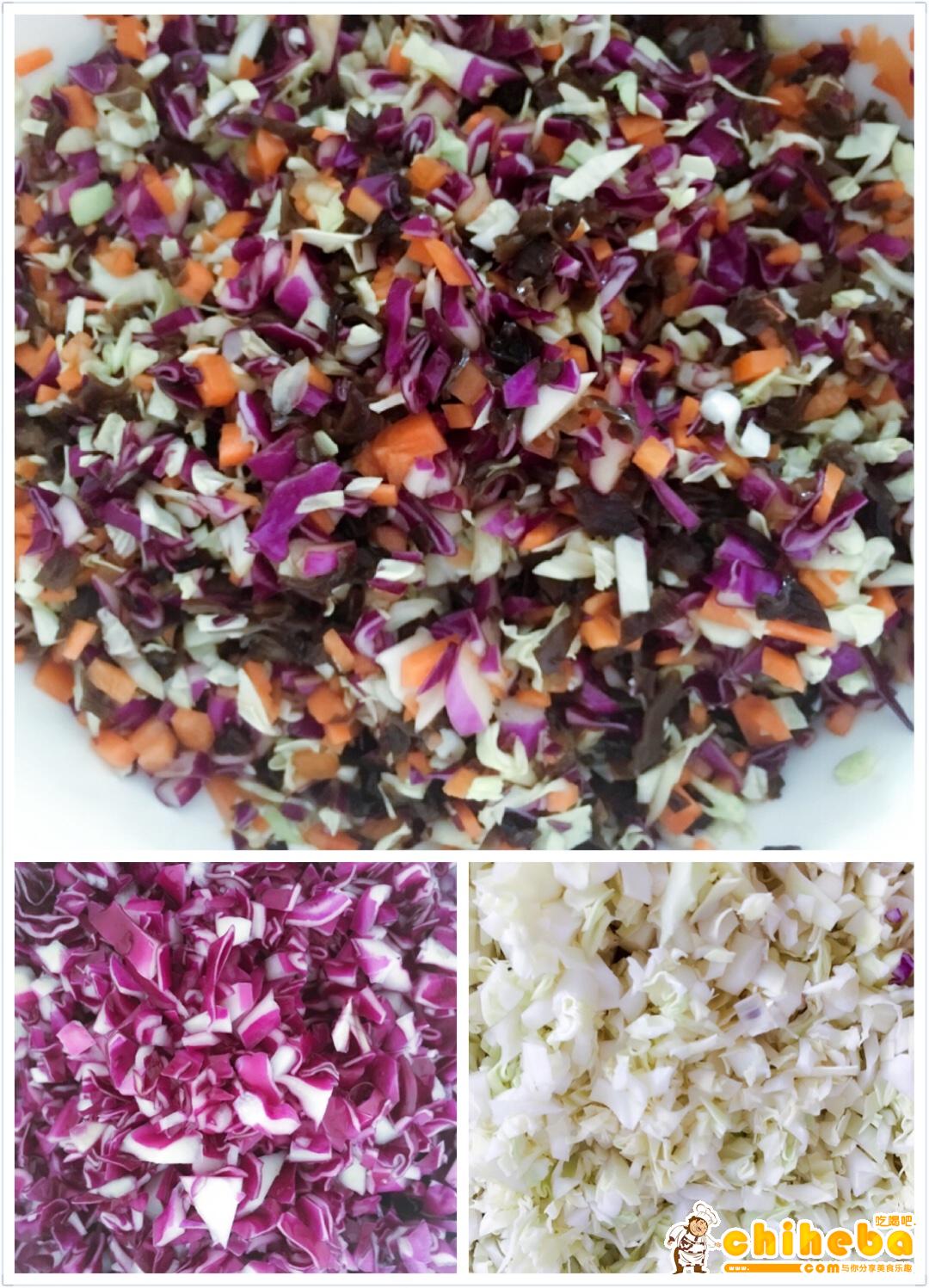 紫甘蓝素菜饺子的做法 步骤2